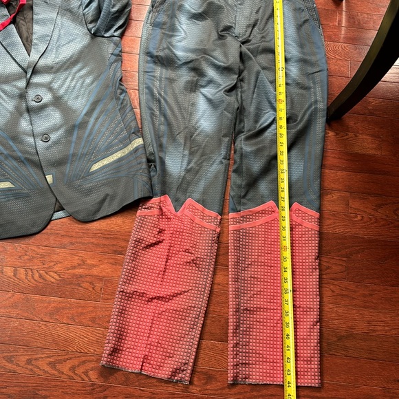 Superman 2 pc Suit Blazer 38 pants 34 need hemming bow tie Halloween costume - Picture 10 of 11